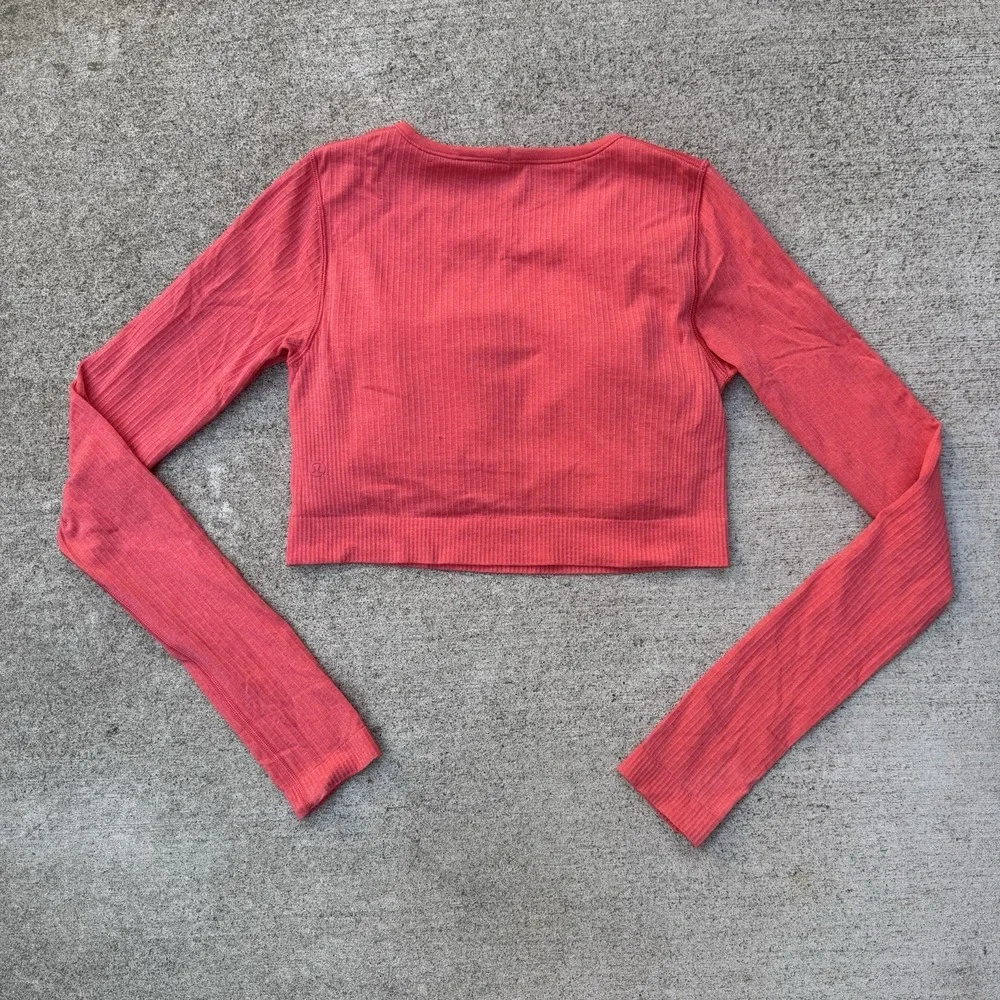 Lululemon Ebb to Street Long Sleeve‎ Shirt Pale Raspberry Size 8